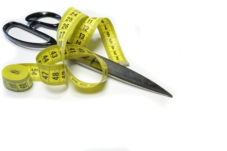 dressmaker scissors and meterの写真素材