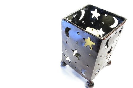 decorative candle holder with the starry skyの写真素材