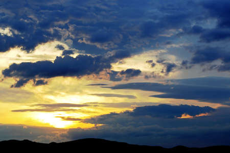 colorful sunset in the skyの写真素材