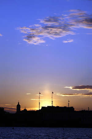bright sunset in the skyの写真素材