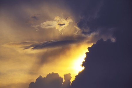 a very unusual sunset heavenの写真素材