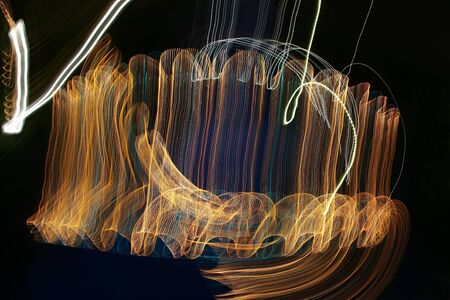 abstract night light wave lineの写真素材