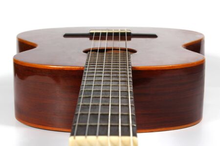 the a classical acoustic guitar closeupの写真素材