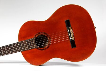 the a classical acoustic guitar close upの写真素材