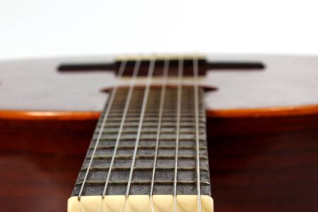 a fragment of classical guitar closeupの写真素材