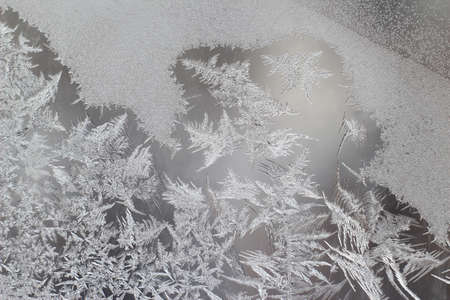 the unique ice patterns on window glass