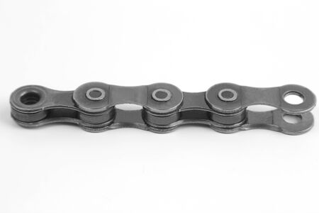 few chain links for Bicycle closeup on white backgroundの写真素材