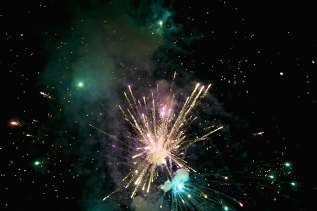 colorful fireworks in the night skyの写真素材