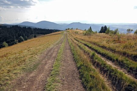 winding road in the mountainsの写真素材
