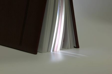 standing ajar at the end of the book with proceeds from her light