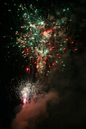 colorful fireworks in the night skyの写真素材