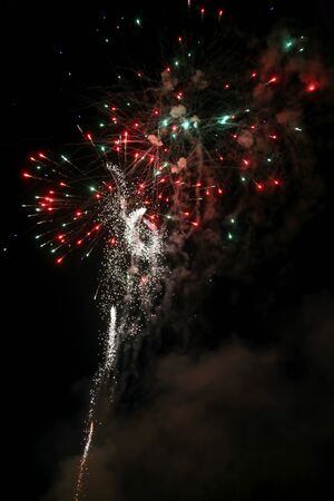 colorful fireworks in the night skyの写真素材