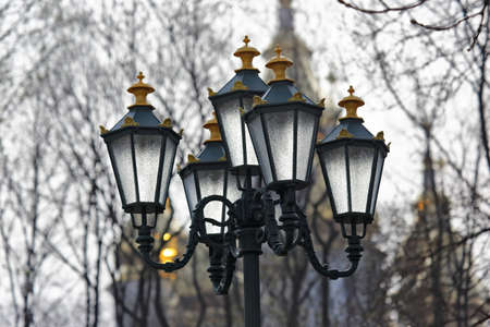 outdoor post lanterns for lightingの写真素材