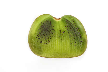sliced kiwi on white backgroundの写真素材