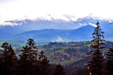 beautiful landscape of nature in mountainous terrain. Carpathians. Ukraineの写真素材