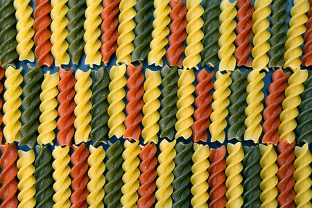 colored dry uncooked vermicelli pasta の写真素材