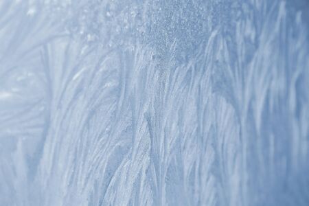 ice patterns on frozen windowの写真素材