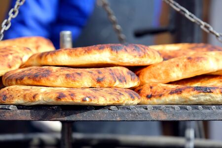 baked scones in the sunの写真素材