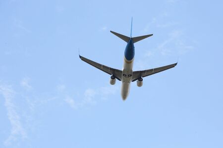 passenger jet plane flying in the sky