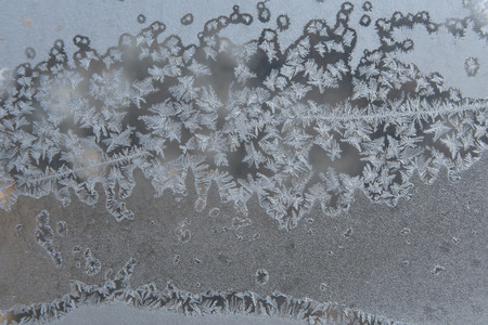 the unusual frost on a winter window