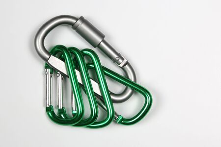 Much bonded to each other aluminum carabinersの写真素材