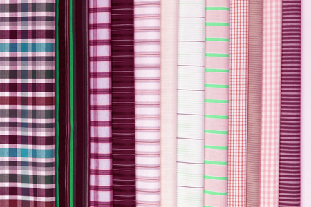 Set different texture cotton colored fabric. Background abstraction of factory textile material.の写真素材