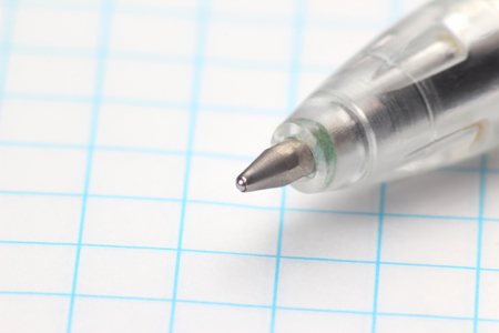 the tip of the pen for writing on the background of white paper in the boxの写真素材