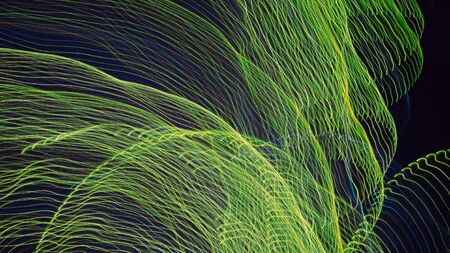 abstract night light wave line. random color bands