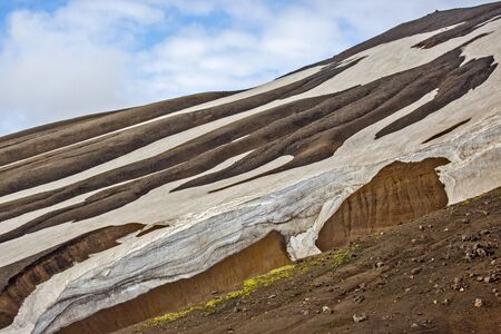 Beautiful and colorful mountain landscape in Landmannalaugar, Iceland. Travel and scenic places to hike.の写真素材