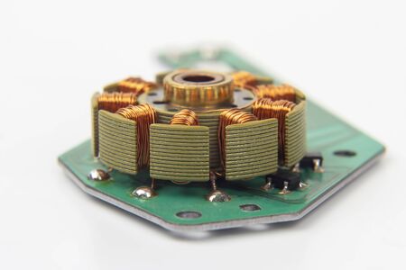rotor of a small electric motor closeup. electrical engineering industryの写真素材