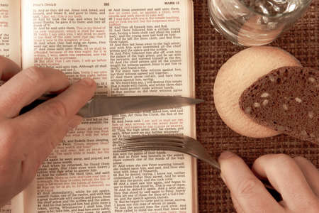 open bible spiritual food and drink. understanding Bible study as spiritual food for the soul