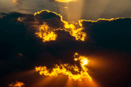 the expressive contrast of the clouds in the sky and sun. The nature and beauty of clouds