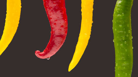 yellow, red and green hot chili. Pepper. Vegetable vitamin food.