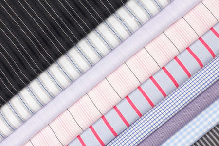 Set different texture cotton colored fabric. Background abstraction of factory textile material