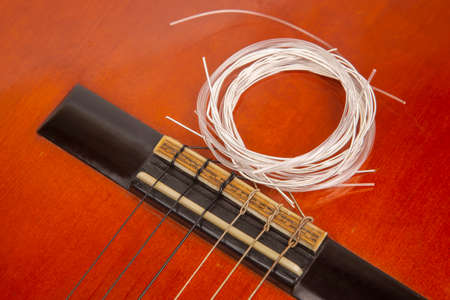 new nylon strings for classical guitarの写真素材
