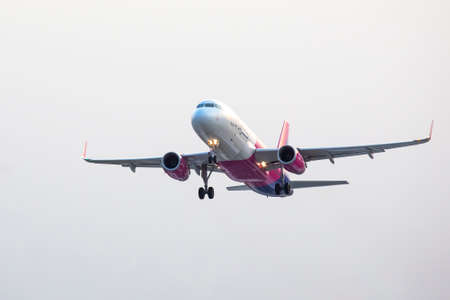 Kharkiv, Ukraine - August 08, 2021: Departure of Wizzair airline flight from Kharkiv airport....