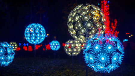 street light color decoration for city parkの写真素材