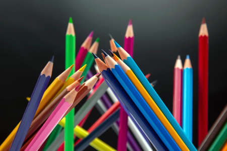 Colored pencils for drawing. Education and creativity. Leisure and artの写真素材