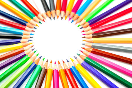 color pencil. set of colored pencils for drawing on a white background. artistic creativity of drawingの写真素材