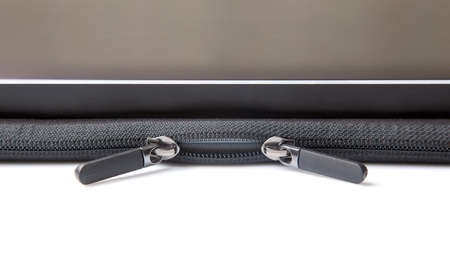 laptop case. zipper close-up. protection for the device