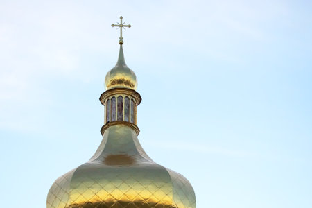Towers with crosses of a Christian church