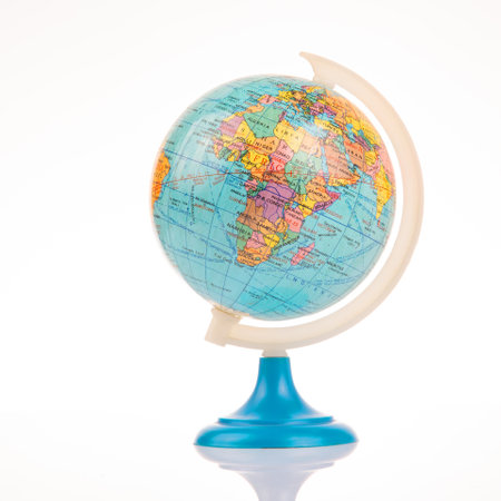 earth world globe on white backgroundの写真素材