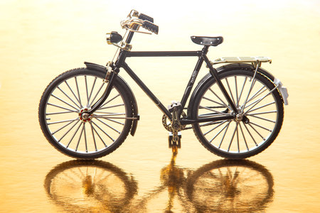 road bike model on a yellow background. transport for travelの写真素材