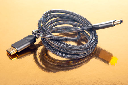 Cable with plug connector for modern gadgetsの写真素材