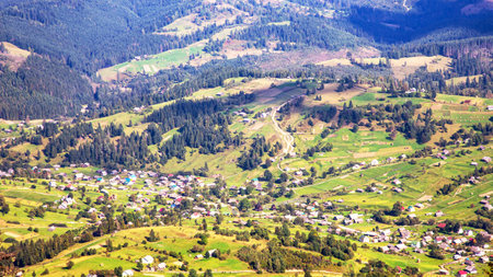 Landscape and nature in the highlands of the Ukrainian Carpathians