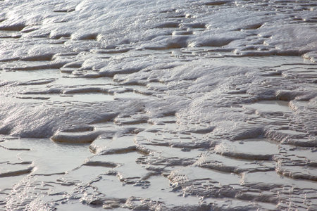 travertines in Pamukkale, Turkey. geology and mineral rockの写真素材