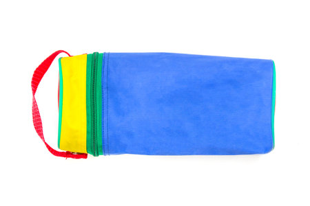 foldable bag for travel items on a white background. travel accessoriesの写真素材