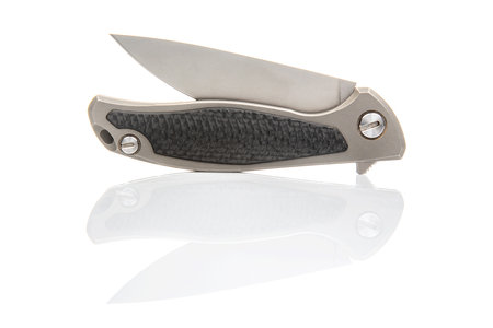 folding knife on a white background. item for tourism and survival