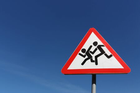 Road warning sign の写真素材