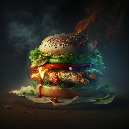 excellent freshest and juiciest moderately fatty hamburger is tastier than a cheeseburger, with flowing cheeseの写真素材